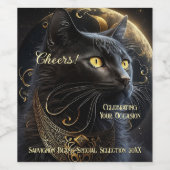 魔法の黒猫 ワインラベル (シングルラベル)