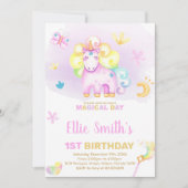 魔法の1歳誕生日ガールズ 招待状 (正面)