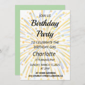 魔法の5番目の誕生日バッシュ 招待状 (正面/裏面)