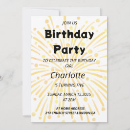 魔法の5番目の誕生日バッシュ 招待状