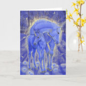 "魔法の"ユニコーンの挨拶状によってように カード (黄色い花)