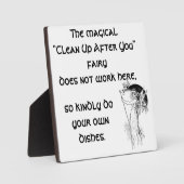 魔法の「後片付けは自分でして」妖精 フォトプラーク (正面)
