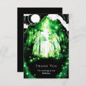 魔法の whimsy 木の森の誕生日 サンキューカード (正面/裏面)