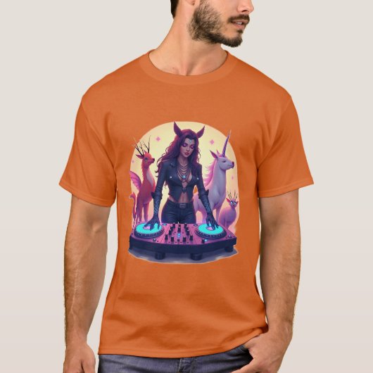 魔法のDJ: 神話のグルーヴデザイン Tシャツ (正面)