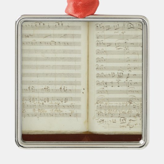 「魔法のFluteの自筆のコピー メタルオーナメント (正面)