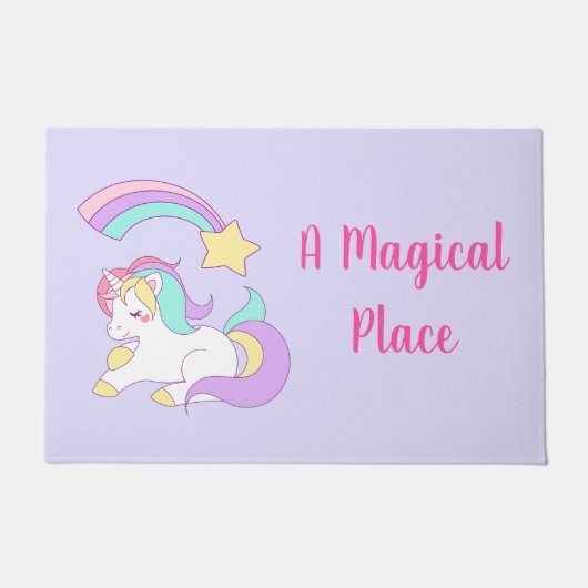 魔法のPLace眠るユニコーン&射撃、 発砲スター ドアマット (正面)