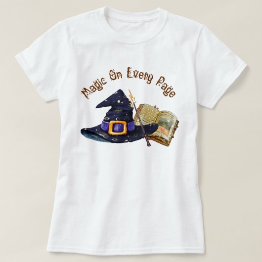 魔法はすべてのページ Tシャツ (デザイン正面)