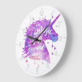 魔法はのまわりにすべて – 背景色の選択 ラージ壁時計 (傾斜)