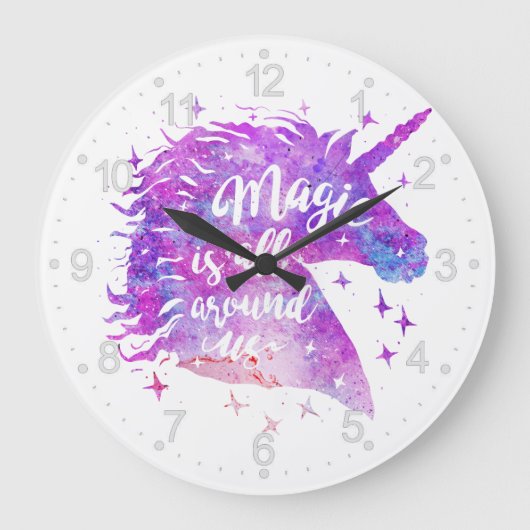 魔法はのまわりにすべて – 背景色の選択 ラージ壁時計 (正面)