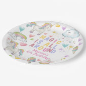 魔法はパステルのまわりにユニコーン誕生日 ペーパープレート (アングル)
