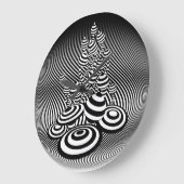 魔法は光学デザインの柱時計b/wの急速に広まります ラージ壁時計 (傾斜)