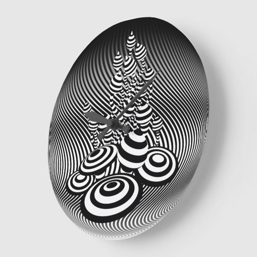 魔法は光学デザインの柱時計b/wの急速に広まります ラージ壁時計 (傾斜)