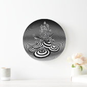 魔法は光学デザインの柱時計b/wの急速に広まります ラージ壁時計 (ホーム)