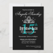 魔法は写真キンセアニェラ-ティール（緑がかった色） --をつけます 招待状 (裏面)