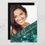 魔法は写真キンセアニェラ-ティール（緑がかった色） --をつけます 招待状 (正面/裏面)