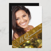 魔法は写真キンセアニェラ-金ゴールド--をつけます 招待状 (正面/裏面)