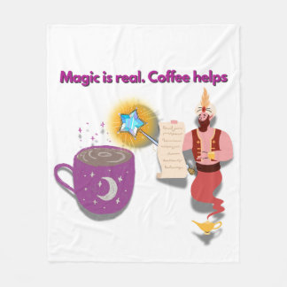 魔法は実在する、コーヒーはその助け – 居心地の良い魔法使いブランケット フリースブランケット