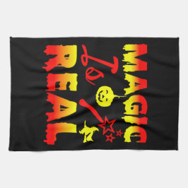 魔法は実在ハロウィーンカボチャ魔女の杖 キッチンタオル