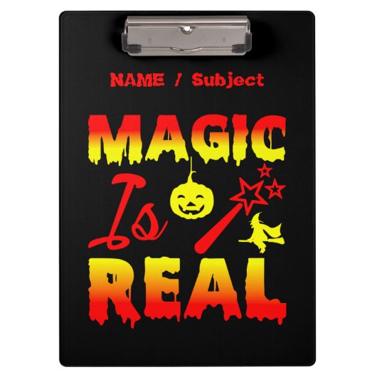 魔法は実在ハロウィーンカボチャ魔女の杖 クリップボード (正面)
