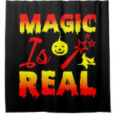 魔法は実在ハロウィーンカボチャ魔女の杖 シャワーカーテン (正面)