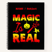 魔法は実在ハロウィーンカボチャ魔女の杖 ノートブック (正面)