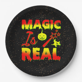 魔法は実在ハロウィーンカボチャ魔女の杖 ペーパープレート