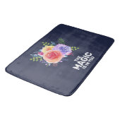 魔法は引用文水カラーフローラデザイン バスマット (アングル)