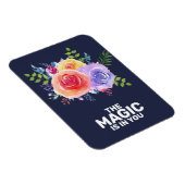 魔法は引用文水カラーフローラデザイン マグネット (右側)