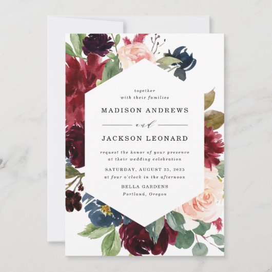 魔法をかけたフローラ|フレーム結婚式招待状 招待状 (正面)