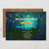 魔法をかけた森のパーティの招待状 サンキューカード (正面/裏面)