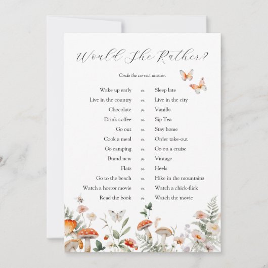 魔法をかけられた森のキノコは彼女の方がカード 招待状 (正面)