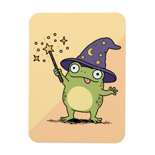 魔法をかけるカエル魔法使い マグネット (縦)