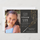 魔法をテーマにした誕生日パーティーの招待状 招待状 (正面)