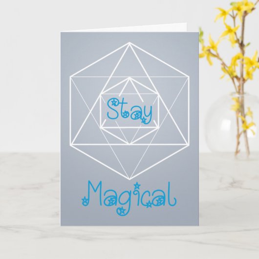 "魔法を守る"神聖な幾何学 カード (黄色い花)