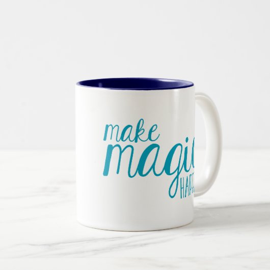 魔法を発生させるタイポグラフィマグカップ ツートーンマグカップ (正面右)