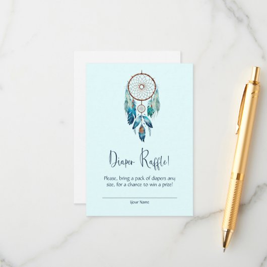 魔法アクアマリンドリームキャッチャーおむつラッフル エンクロージャーカード (正面/裏面インサイチュ)