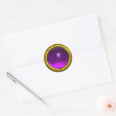 魔法アメジスト、明るい黄鮮やか色の紫 ラウンドシール (封筒)