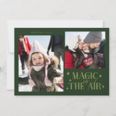 魔法インザエアグリーン数々のフォトホリデーカード シーズンカード (正面)