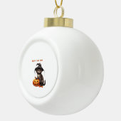 魔法イン・マイ・ポーズ – ハロウィーン猫デザインクラシックT- セラミックボールオーナメント (右)