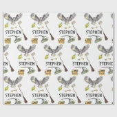 魔法ウィザードウィッチスクールフウパーソナライズされたル ラッピングペーパー (フラット)