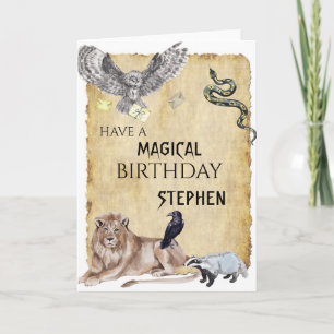 魔法ウィザードウィッチスクールフクロウ誕生日 カード
