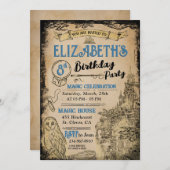 魔法ウィザードウィッチブルーバースデーパーティー 招待状 (正面/裏面)