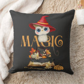 魔法ウィッチフクロウ秋をテーマパーソナライズされた クッション (ブランケット)