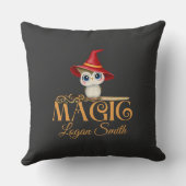 魔法ウィッチフクロウ秋をテーマパーソナライズされた クッション (裏面)