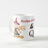 魔法ウィッチフクロウ秋をテーマパーソナライズされた コーヒーマグカップ (正面左)