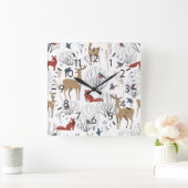 魔法ウィンターワンダーランド スクエア壁時計 (ホーム)