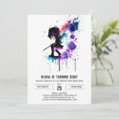 魔法ウォリアー忍者デジタルガール誕生日 招待状 (スタンド正面)