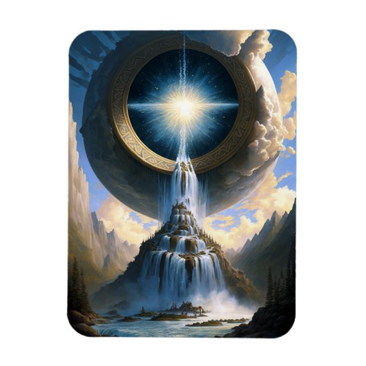 魔法ウォーターフォールファンタジーアート マグネット (縦)