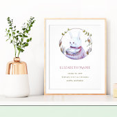 魔法ウッドランドブックスバニーガール誕生統計ポスター ポスター