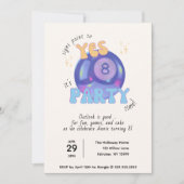 魔法エイトボールパーティータイムバースデーパーティー 招待状 (正面)